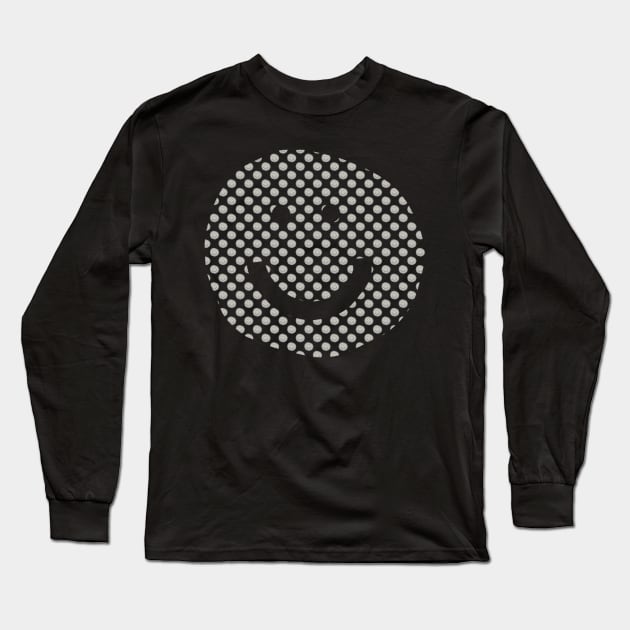 Smiley Face Pattern Lead Crystal Long Sleeve T-Shirt by ellenhenryart